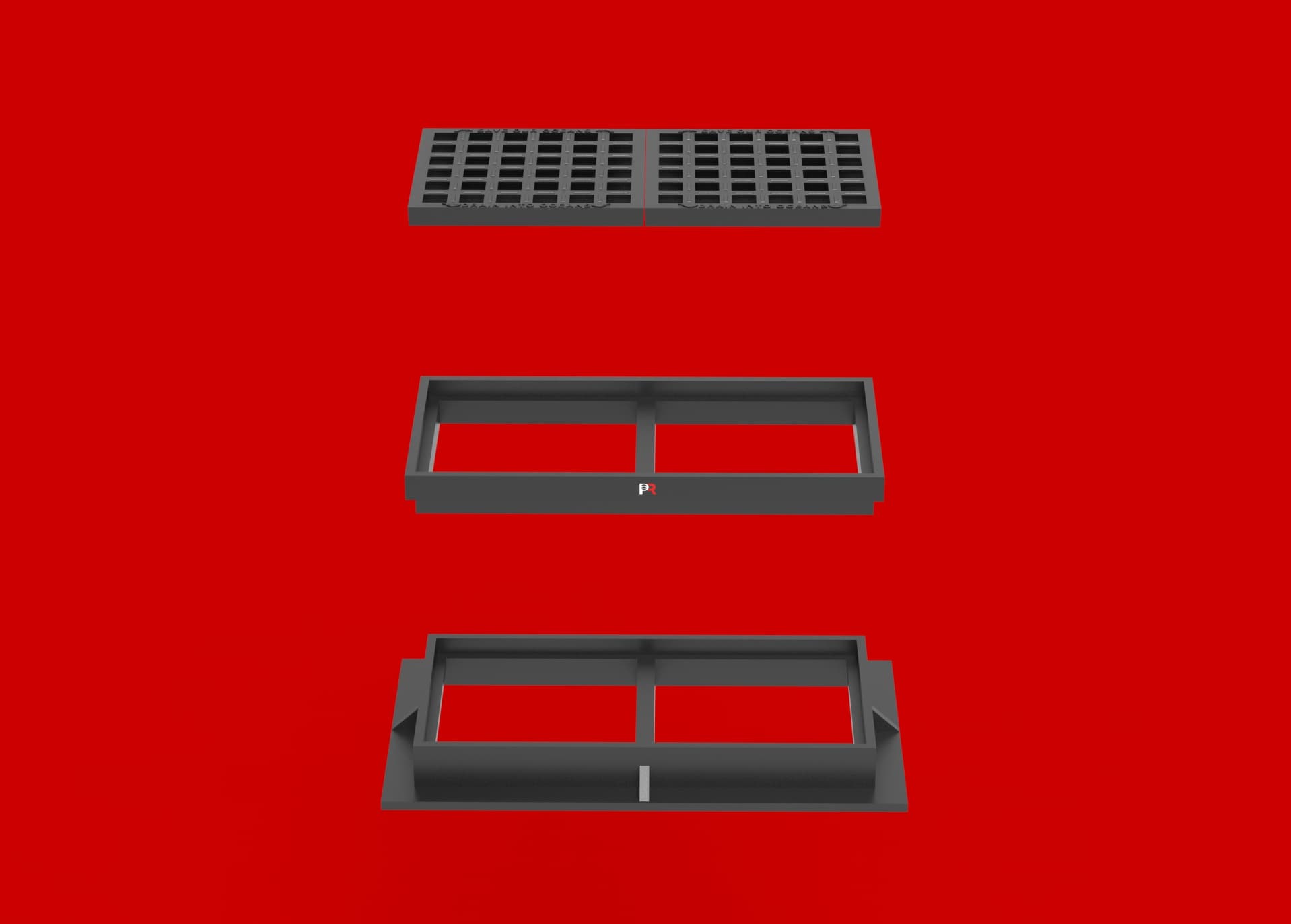 Dual Grate Drainage Assembly Frame